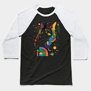 Mid-Century Modern CAT Stairs Baseball T-Shirt